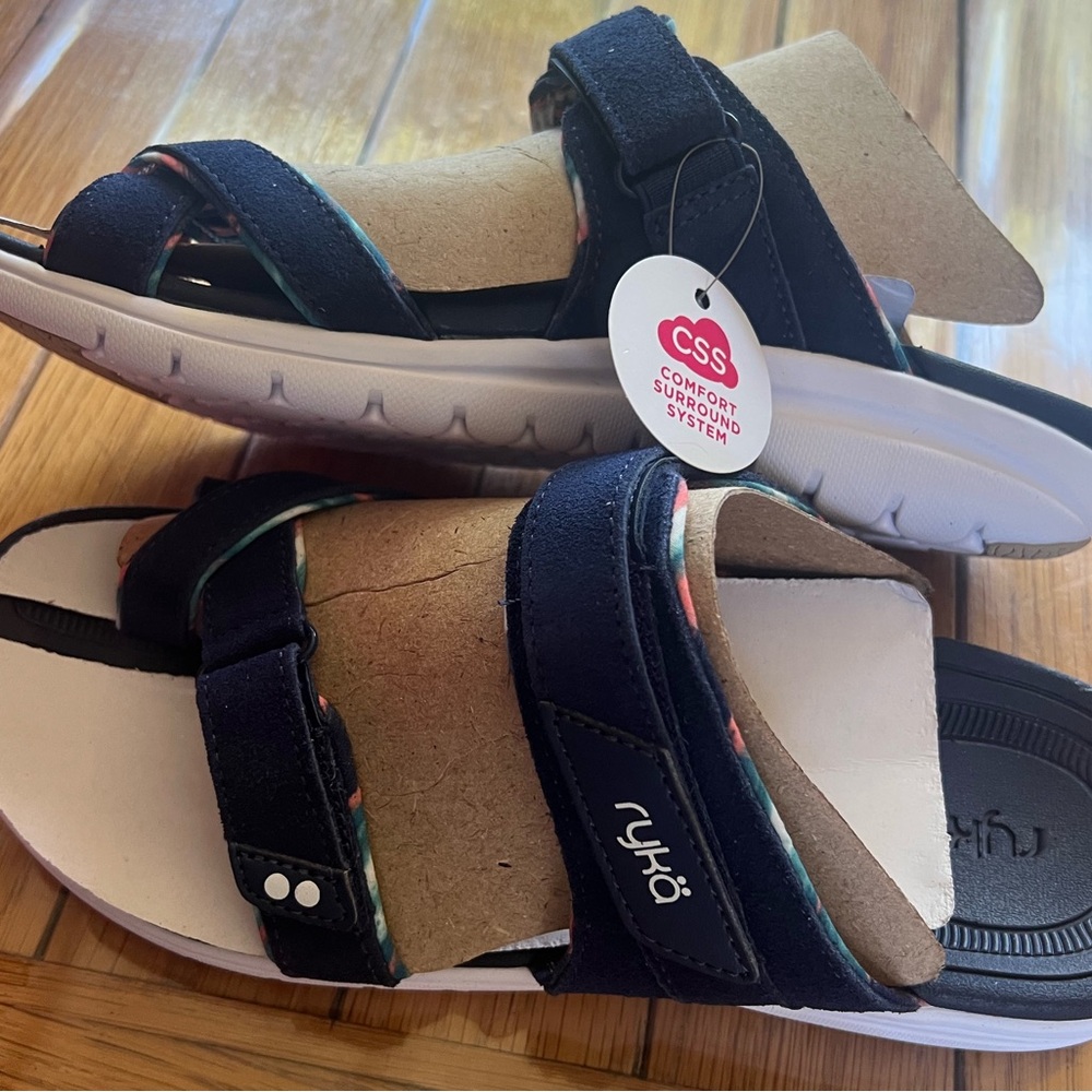 Ryka Women's Navy and White Comfort Sandals
